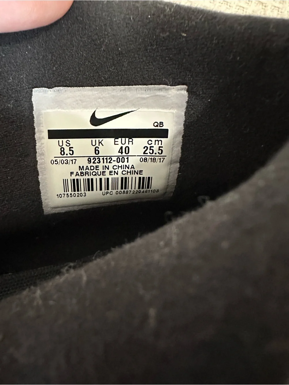 NIKE Women’s SB Bruin Black Suede Hightop Skate Shoes sz 8.5